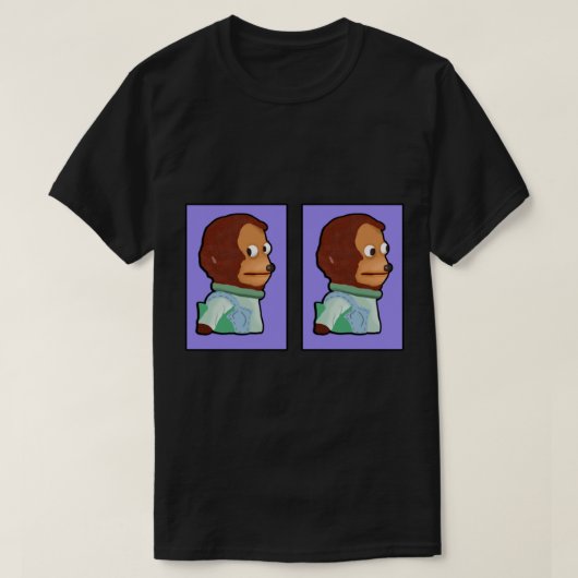 Awkward Monkey die wegkijkt naar Puppet Meme T-shirt (Design voorkant)