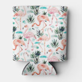 AWKWARRD Waterverf roze flamingo Blikjeskoeler (Voorkant)