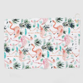 AWKWARRRD Waterverf Roze Flamingo's Golfhanddoek (Horizontaal)