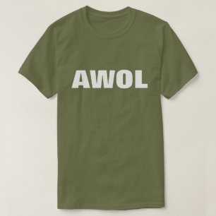 "AWOL": MODERNE GRAFISCHE TEKSTONTWERP T-SHIRT