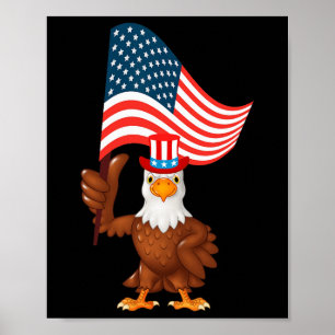 Awsome Patriotic Eagle USA T-shirt 2 Poster