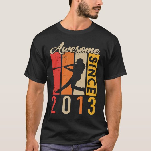 Awsome Since 2013 Baseball Player T-shirt (Voorkant)