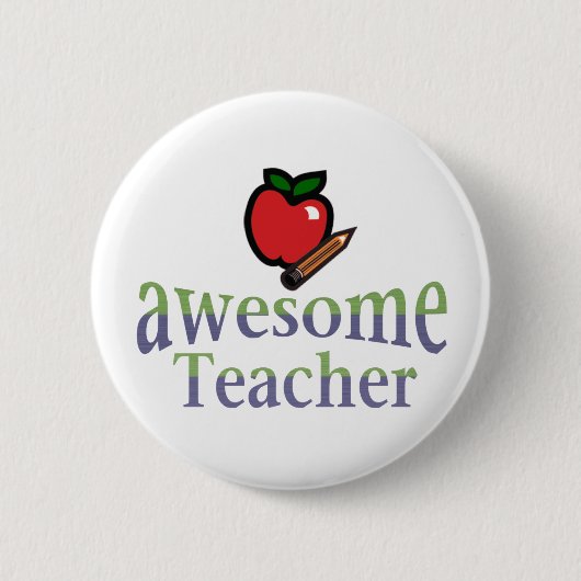 awsome Teacher Ronde Button 5,7 Cm (Voorkant)