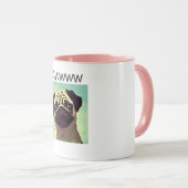 Aww bruine ogen pug schattig schattig puppy dog mok (Voorkant rechts)