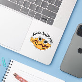 Aww Shucks Grappige Oyster Pun Sticker (Laptop met iPhone)