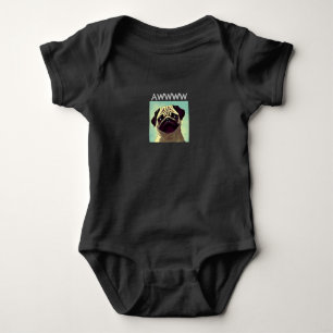 Awww Cutest Pug Ever Cute Puppy Schattige Cartoon Romper