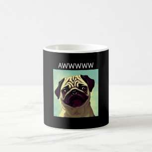 Awww Cutest Pug Ever Schattig Cute Fun Pet Cartoon Magische Mok
