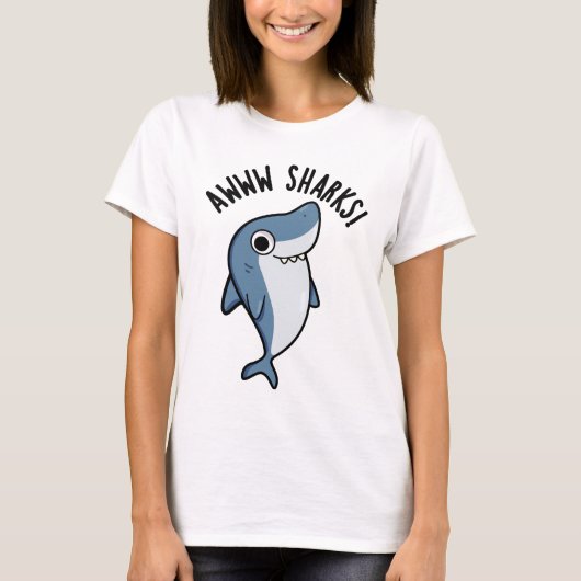 Awww Haaien Grappige Dierenwoordgrap  T-shirt (Voorkant)