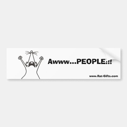Awww...PEOPLE!!! Rat Bumpersticker (Voorkant)