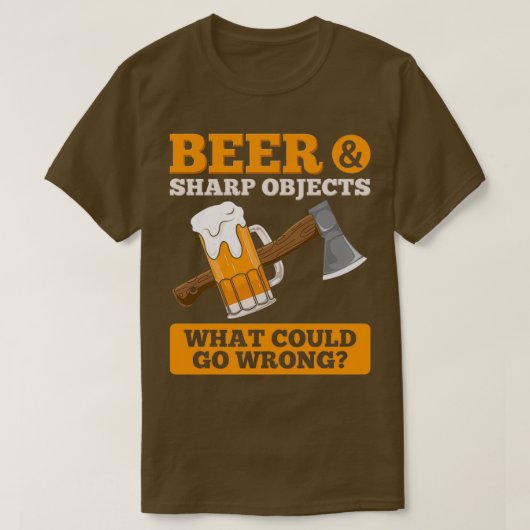 Ax die beer scherp maakt, bevat objecten in de dri t-shirt (Design voorkant)