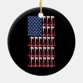 Ax die de Amerikaanse vlag voor lumiberjacks gooit Keramisch Ornament (Achterkant)