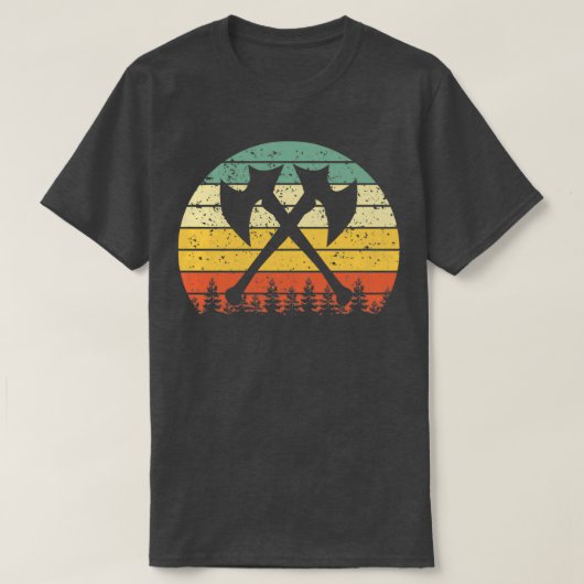 Ax  doorlopen, gedempte retro Hatchet-cadeau T-shirt (Design voorkant)