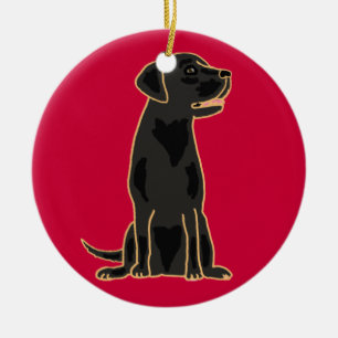 AX - Geweldige Black Labrador Cartoon Ornament