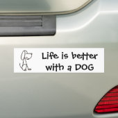 AX- Het leven is beter met een DOG-Bumpersticker Bumpersticker (Op auto)