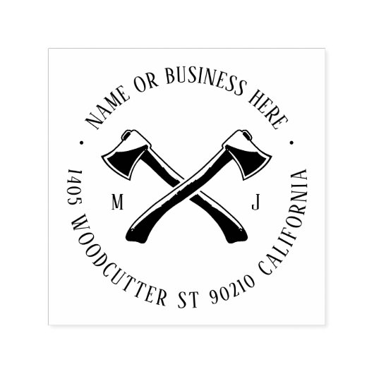 Ax-Logo monogram Naam en retouradres Zelfinktende Stempel (Design)