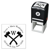 Ax Monogram-adres Zelfinktende Stempel (In situ)
