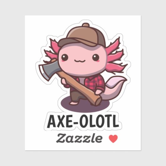 Ax-olotl houthakker Axolotl Sticker (Vel)