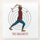 Ax Throwing Glazen Onderzetter (Voorkant)