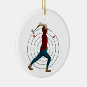 Ax Throwing Keramisch Ornament (Rechts)