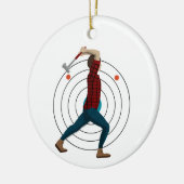 Ax Throwing Keramisch Ornament (Links)