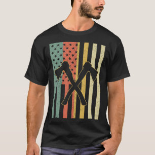 Ax Throwing Retro Crossed Axes American F T-shirt