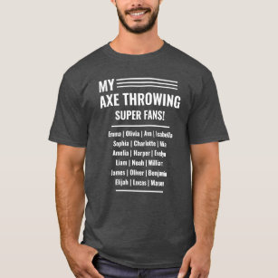 Ax Throwing Super Fans T-Shirt avec des noms