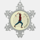 Ax Throwing Tin Sneeuwvlok Ornament (Voorkant)