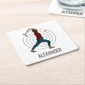 Ax Throwing Vierkante Kartonnen Onderzetter (Schuin)