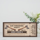 Axe Throwing Birthday Invitation (Debout devant)