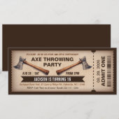 Axe Throwing Birthday Invitation (Devant / Derrière)