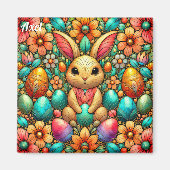 AXEL~ Lapin de Pâques et Oeufs ~ Aimant (Devant)