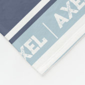 Axel-naam: sportmonogram blauw wit fleece deken (Hoek)