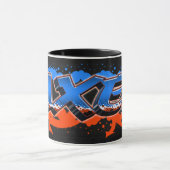 Axel prénom nom graffiti bleu orange tasse (Centre)