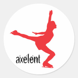 Axelent Ice Skater Ronde Sticker