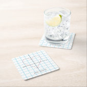 Axes hart vierkante kartonnen onderzetter (Insitu)