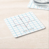 Axes hart vierkante kartonnen onderzetter (Schuin)