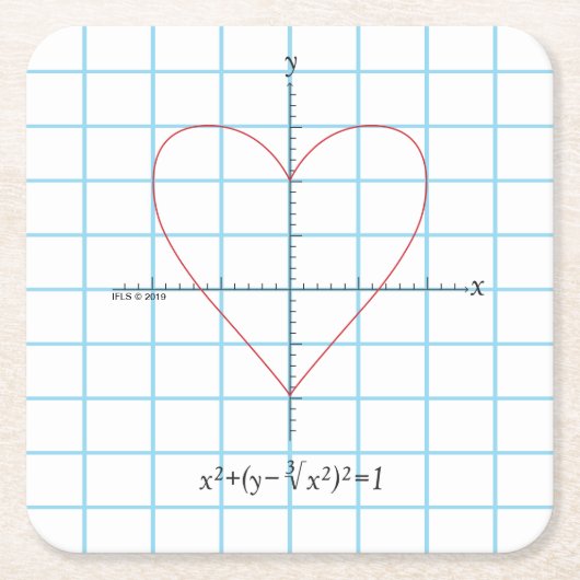 Axes hart vierkante kartonnen onderzetter (Voorkant)