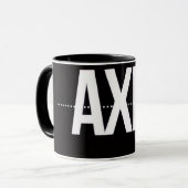 Axis Minimalist Black Mug – Clean Typography Motiv (Devant gauche)