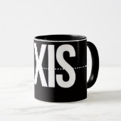 Axis Minimalist Black Mug – Clean Typography Motiv (Devant droit)