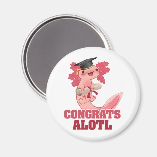 AXLOTL AFSTUDEREN CONGRAAT ALOTL AXOLOTL Klassieke Magneet (Voorkant / Achterkant)