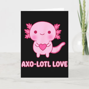 Axo-lotl Liefde Kawaii Axolotl Hart Valentijnsdag Kaart