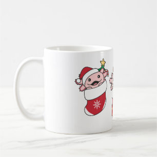 Axololt Kerst cute Axolotls voor Feestdagen Koffiemok