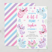 Axolotl Alotl Fun Birthday Party Invitation (Devant / Derrière)