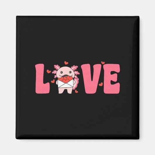 Axolotl Animals With Hearts Love Premium Tri-blend Magneet (Voorkant)