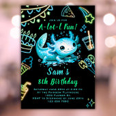Axolotl Anniversaire Invitation Neon Boy Axolotl