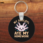 Axolotl Ate Homework Kawaii Dierenvriend Pet Owner Sleutelhanger (Voorkant)