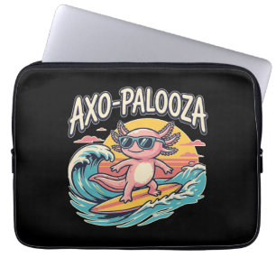 Axolotl Axo-Palooza parodie 90s stijl surfstrand Laptop Sleeve