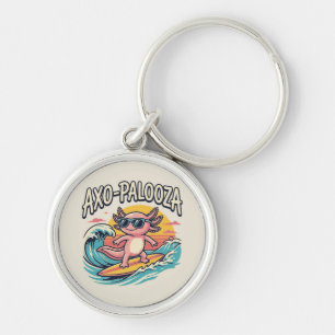 Axolotl Axo-Palooza parodie 90s stijl surfstrand Sleutelhanger