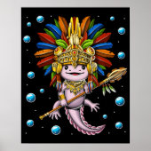Axolotl Aztec Warrior Poster (Voorkant)