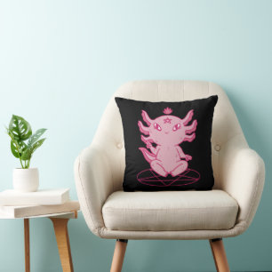 Axolotl Baphomet Heidens Zwart Kussen